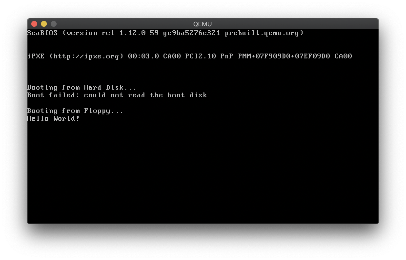 QEMU Hello World